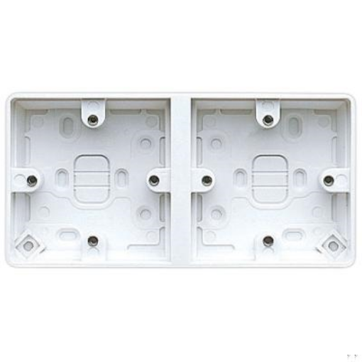 Picture of MK Electric K2025WHI Box 2 Gang Dual Surface Logic Plus 86x172x38mm White | MK K2025WHI