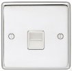 Picture of Eurolite Socket 1 Gang Telephone Master White Insert 86x86x7mm Polished Stainless Steel | PSS1MW