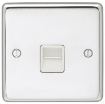 Picture of Eurolite Socket 1 Gang Telephone Slave White Insert 86x86x7mm Polished Stainless Steel | PSS1SLW