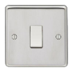 Picture of Eurolite Switch 1 Gang DP White Insert 20A 86x86x7mm Polished Stainless Steel | PSS20ASWW