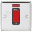 Picture of Eurolite Cooker Control Switch 1 Gang DP with Neon Black Insert 45A 86x86x7mm Polished Stainless Steel | PSS45ASWNSB