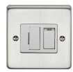 Picture of Eurolite Connection Unit Fused DP Switched White Insert 13A 86x86x7mm Satin Stainless Steel | SSSSWFW