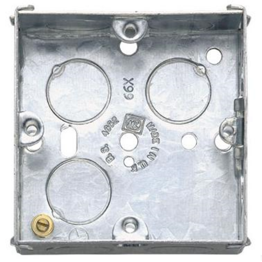 Picture of MK Electric Box 1 Gang Flush One Adjustable Lug 75x75x35mm Steel | 866ZIC