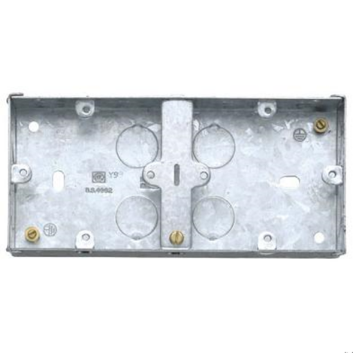 Picture of MK Electric Box 2 Gang Dual Flush w/o Knockouts 75x161x35mm Steel | 887ZIC