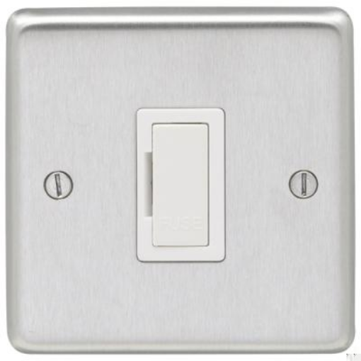 Picture of Eurolite Connection Unit Fused Unswitched White Insert 13A 86x86x7mm Satin Stainless Steel | SSSUSWFW