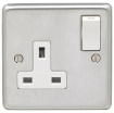 Picture of Eurolite Socket 1 Gang DP Switched White Insert 13A 86x86x7mm Satin Stainless Steel | SSS1SOW