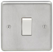 Picture of Eurolite Switch 1 Gang DP White Insert 20A 86x86x7mm Satin Stainless Steel | SSS20ASWW