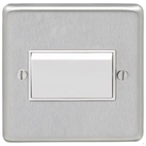 Picture of Eurolite Switch TP Fan Isolator White Insert 86x86x7mm Satin Stainless Steel | SSSFSWW