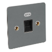 Picture of Axiom FRJ45/1/BN Socket Flat RJ45 Cat5e 1 Gang Black Insert Black Nickel | FRJ45/1BN