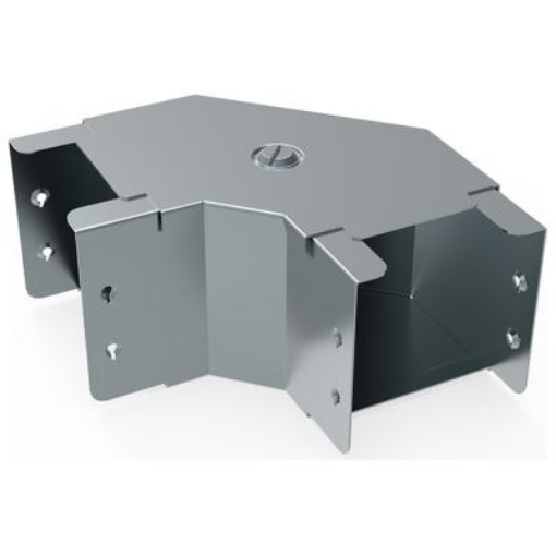 Picture of Unitrunk Bend Gusset 1 Compartment with Top Lid & Coupling QuickFix 50x50mm Steel Pre-Galvanised | GTB22