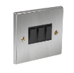 Picture of Axiom WSCS32B Switch 3 Gang 2 Way Black Insert 10A 95x95x10mm Satin Chrome | WSCS32/B