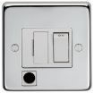 Picture of Eurolite Connection Unit Fused DP Switched with Flex Outlet White Insert 13A 86x86x7mm Polished Stainless Steel | PSSSWFFOW