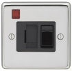 Picture of Eurolite Connection Unit Fused DP Switched with Neon Black Insert 13A 86x86x7mm Polished Stainless Steel | PSSSWFNB