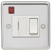 Picture of Eurolite Connection Unit Fused DP Switched with Neon White Insert 13A 86x86x7mm Polished Stainless Steel | PSSSWFNW