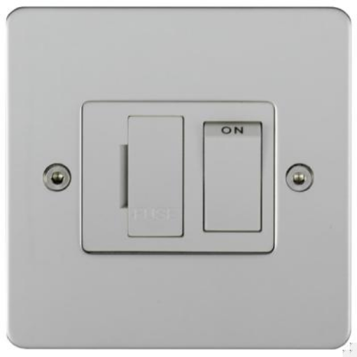 Picture of Eurolite Connection Unit Fused DP Switched White Insert 13A 86x86x7mm Polished Stainless Steel | PSSSWFW