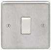 Picture of Eurolite Switch 1 Gang 2 Way White Insert 10A 86x86x7mm Satin Stainless Steel | SSS1SWW