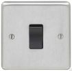 Picture of Eurolite Switch 1 Gang Intermediate Black Insert 20A 86x86x7mm Satin Stainless Steel | SSSINTB