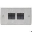 Picture of Eurolite Switch 4 Gang 2 Way Black Insert 10A 146x86x7mm Satin Stainless Steel | SSS4SWB