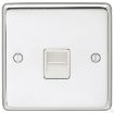 Picture of Eurolite Socket 1 Gang Telephone Master White Insert 86x86x7mm Polished Stainless Steel | PSS1MW