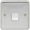 Picture of Eurolite Socket 1 Gang Telephone Master White Insert 86x86x7mm Satin Stainless Steel | SSS1MW