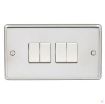 Picture of Eurolite Switch 4 Gang 2 Way White Insert 10A 146x86x7mm Polished Stainless Steel | PSS4SWW