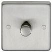 Picture of Eurolite Dimmer Switch LED 1 Gang 2 Way Push On Off Round Edge Matching Knob Satin Stainless Steel | SSS1DLED