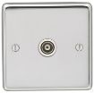 Picture of Eurolite Socket 1 Gang TV Outlet White Insert 86x86x7mm Polished Stainless Steel | PSS1TVW