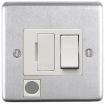 Picture of Eurolite Connection Unit Fused DP Switched with Flex Outlet White Insert 13A 86x86x7mm Satin Stainless Steel | SSSSWFFOW