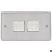 Picture of Eurolite Switch 4 Gang 2 Way White Insert 10A 146x86x7mm Satin Stainless Steel | SSS4SWW