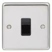 Picture of Eurolite Switch 1 Gang Intermediate Black Insert 20A 86x86x7mm Polished Stainless Steel | PSSINTB