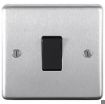 Picture of Eurolite Switch 1 Gang DP Black Insert 20A 86x86x7mm Satin Stainless Steel | SSS20ASWB