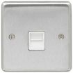 Picture of Eurolite Socket 1 Gang Telephone Slave White Insert 86x86x7mm Satin Stainless Steel | SSS1SLW