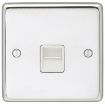 Picture of Eurolite Socket 1 Gang Telephone Slave White Insert 86x86x7mm Polished Stainless Steel | PSS1SLW