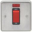 Picture of Eurolite Cooker Control Switch 1 Gang DP with Neon Black Insert 45A 86x86x7mm Satin Stainless Steel | SSS45ASWNSB