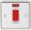 Picture of Eurolite Cooker Control Switch 1 Gang DP with Neon Red White Insert 45A 86x86x7mm Polished Stainless Steel | PSS45ASWNSW