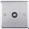 Picture of Eurolite Socket 1 Gang TV Outlet Black Insert 86x86x7mm Satin Stainless Steel | SSS1TVB