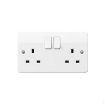 Picture of MK Electric Socket 2 Gang Switched DP Screwless Terminals Logic Plus 13A White | K2747STWHI