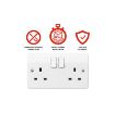 Picture of MK Electric Socket 2 Gang Switched DP Screwless Terminals Logic Plus 13A White | K2747STWHI