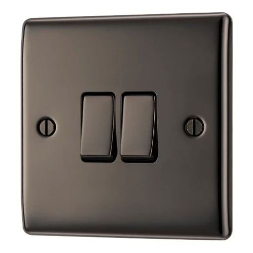 Picture of Axiom Raised Decorative 10Amp 2 Gang 2 Way Switch Black Nickel