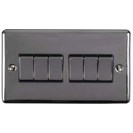 Picture of Axiom Raised Decorative 10Amp 6 Gang 2 Way Switch Black Nickel