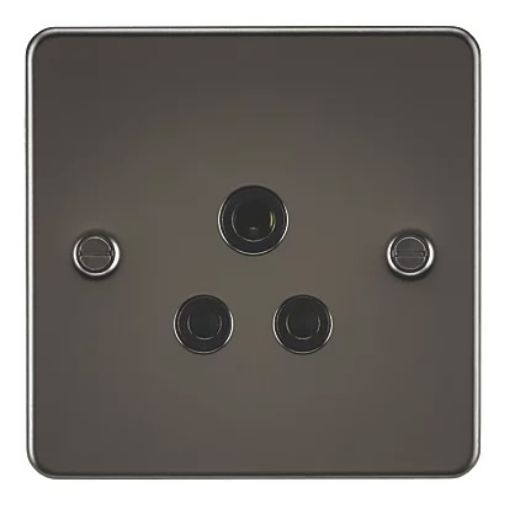 Picture of Axiom Raised Decorative 5Amp 1 Gang 3 Pin Socket Black Nickel