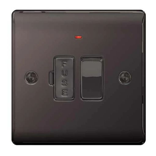 Picture of Axiom Raised Decorative 13Amp Fused Connection Unit with Switch Black Nickel