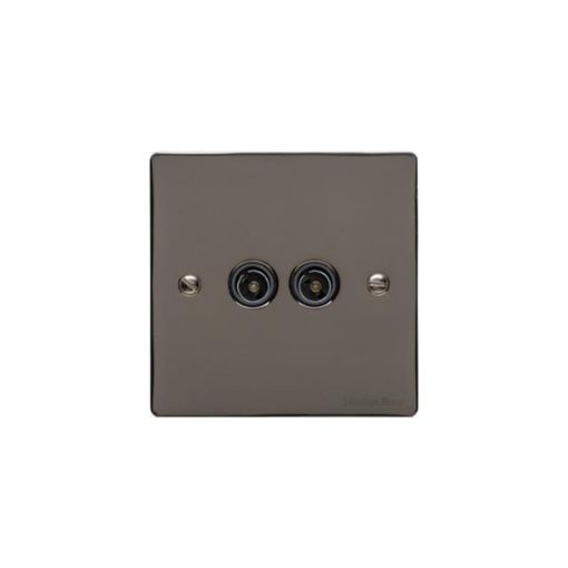 Picture of Axiom Raised Decorative 2 Gang TV Socket Black Nickel