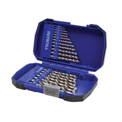 Picture of Faithfull FAIMSET19COB Cobalt HSS Drill Set M35 1-10mm 19 Piece