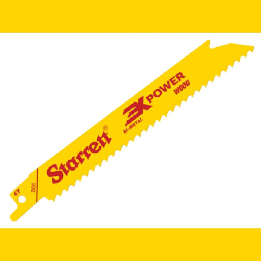 Picture of Starrett STRB665 B66-5 Bi-Metal Reciprocating Blade, Wood Straight 152mm 6 TPI (Pack 5)