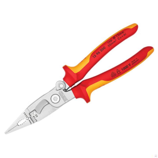 Picture of Knipex KPX1396200 VDE Multifunctional Installation Pliers with Opening Spring 200mm