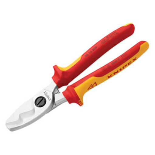 Picture of Knipex KPX9516200 VDE Cable Shears with Twin Cutting Edge 200mm