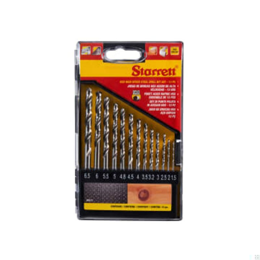 Picture of Starrett STRKBK13 HSS Split Point Drill Bit Set, 13 Piece