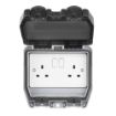 Picture of PlusSwitch 2 Gang 13A Double Pole Weatherproof Switched IP66 Socket