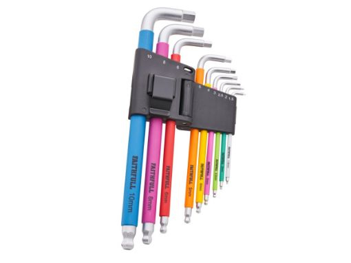Picture of Faithfull 9 Piece Colour Coded Hex Key Set